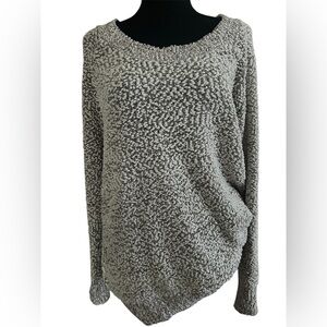 Vintage Havana Gray Textured Knit Lace Back Sweater Approx Women’s Large